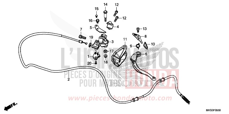 HANDBREMSHEBEL von Africa Twin DCT DARKNESS BLACK METALLIC (NH463) von 2020